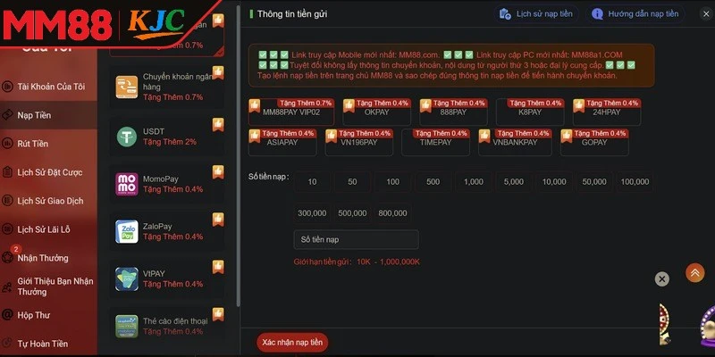 Chọn lựa phương thức giao dịch bạn mong muốn